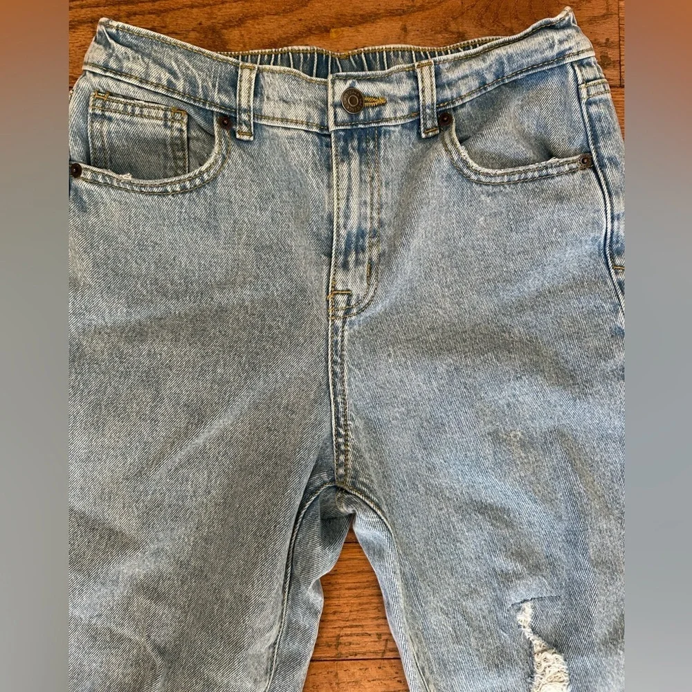Cat & Jack Girls Light Blue Distressed Jeans Size 16 from Target Straight Leg